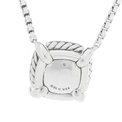 David Yurman Sterling Silver Diamond Rhodolite 7mm Chatelaine Pave Bezel Pendant Necklace 6 of 7