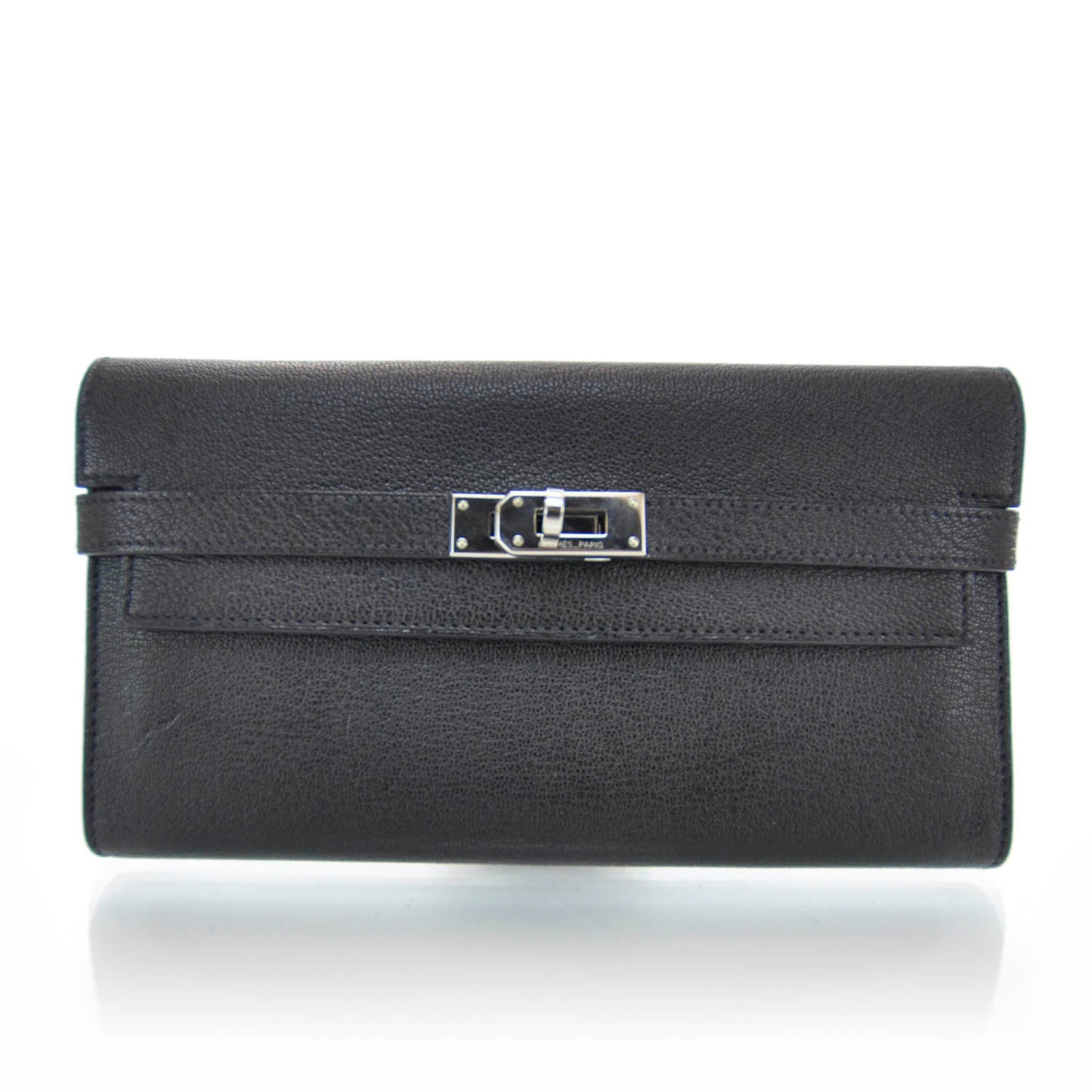 Chevre Kelly Longue Wallet Black
