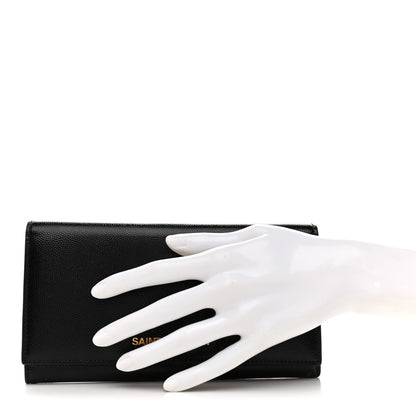 Saint Laurent Patent Grain de Poudre Classic Large Letters Flap Wallet Black 2 of 11