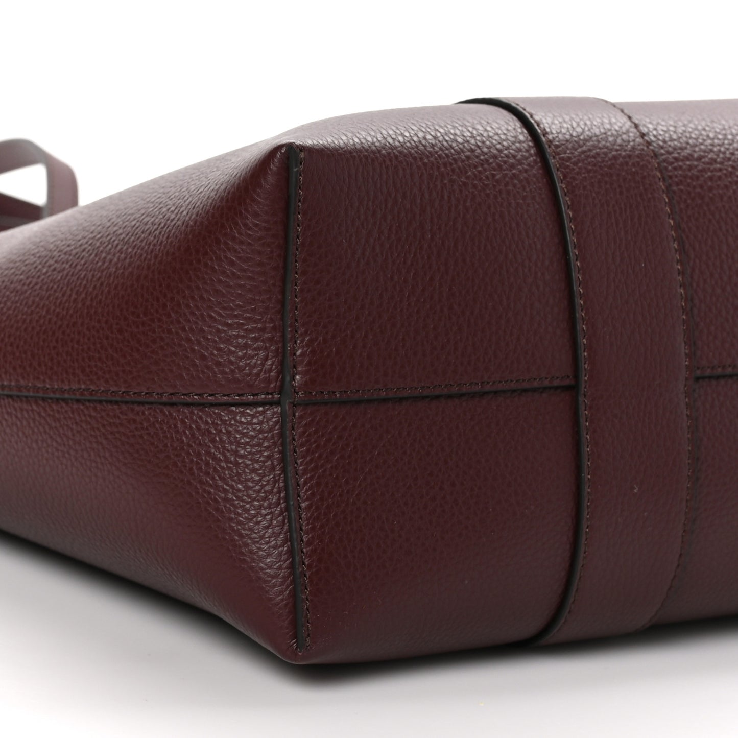 Small Classic Grain Bayswater Tote Burgundy Oxford Blue