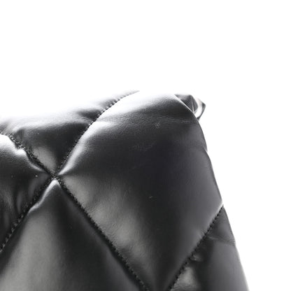 Balenciaga Nappa Calfskin Quilted Touch B Puffy Clutch Black 5 of 18