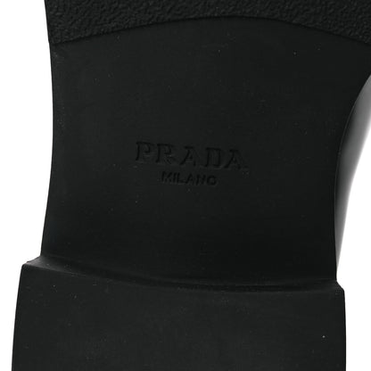 Prada Spazzolato Metal Triangle Logo 50mm Loafers 36 Black 8 of 11