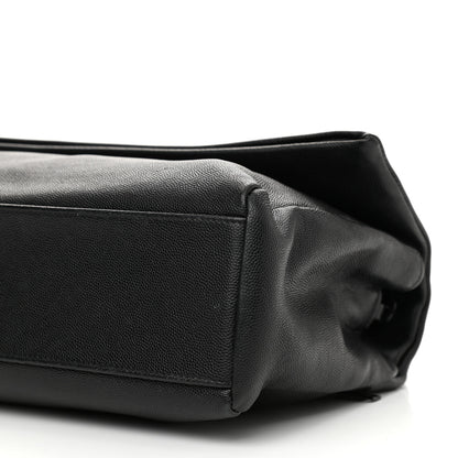 Saint Laurent Grain De Poudre Medium West Hollywood Monogram Fold-Over Black 10 of 10