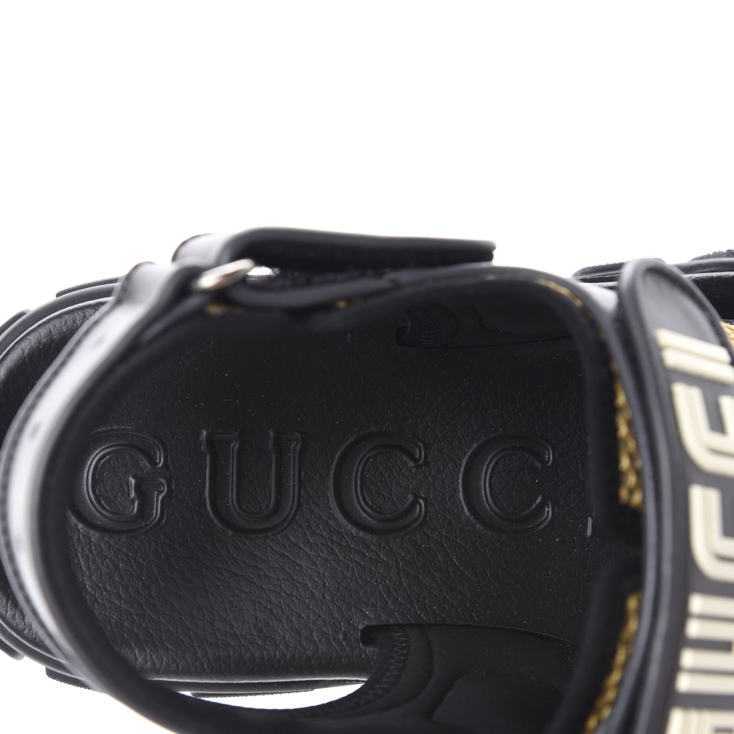 Gucci X SEGA Nappa Mesh Mens Aguru Sandals 9 Loess Black 7 of 12