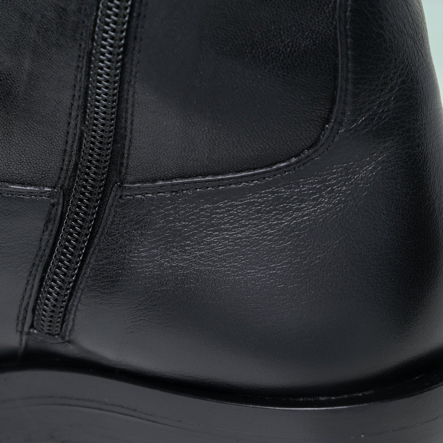 Calfskin Nappa Lean Over The Knee Boots 37.5 Black