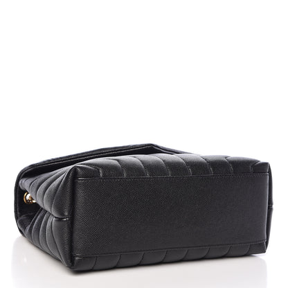 Saint Laurent Grain de Poudre Calfskin Y Quilted Monogram Small Loulou Chain Satchel Black 4 of 10