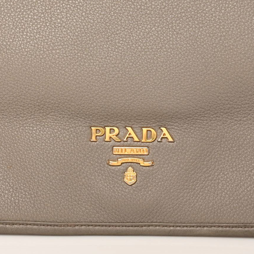Prada Vitello Daino Flap Crossbody Argilla 7 of 9