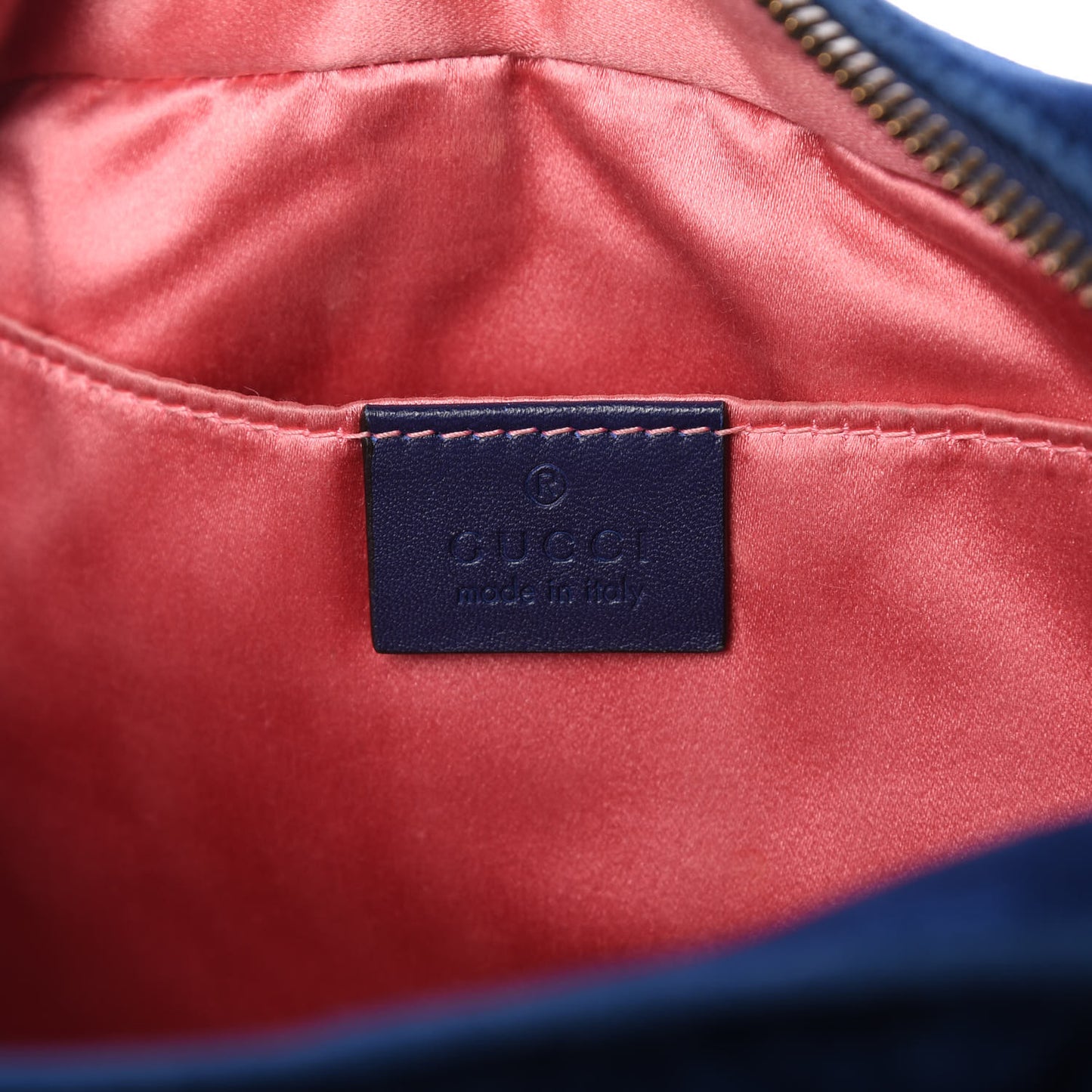 Velvet Matelasse Small GG Marmont Chain Shoulder Bag Cobalt