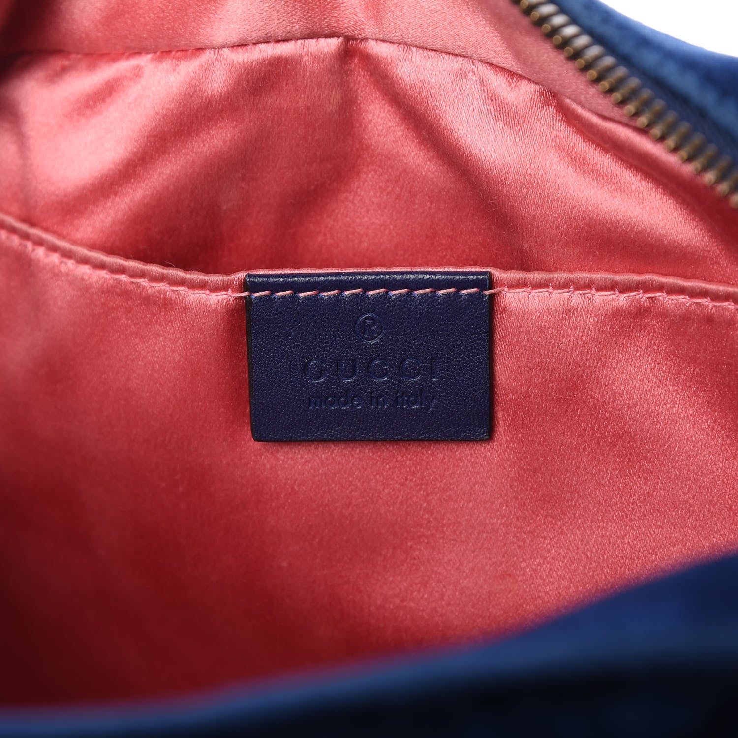 Gucci Velvet Matelasse Small GG Marmont Chain Shoulder Bag Cobalt 8 of 10
