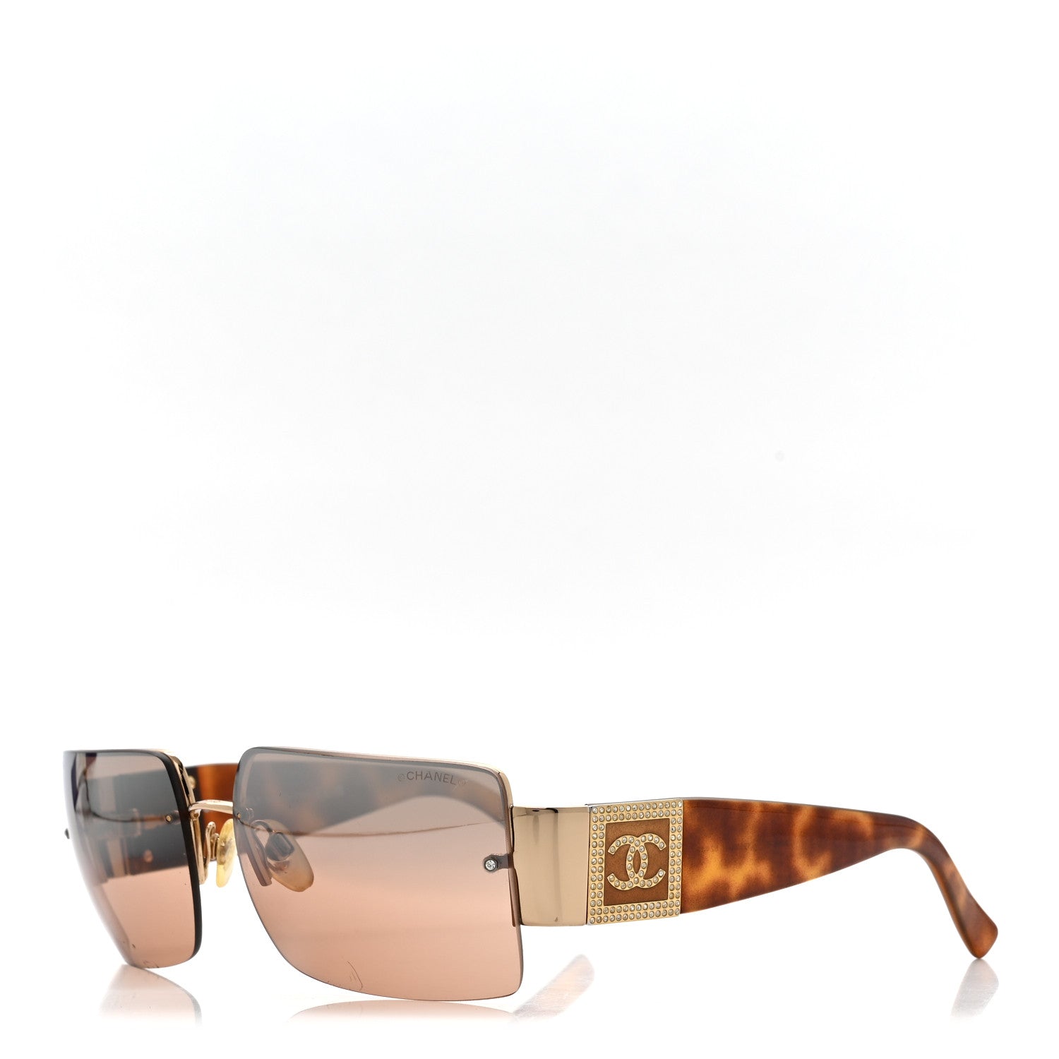 Chanel Crystal CC Sunglasses 4095-B Tortoise 1 of 11