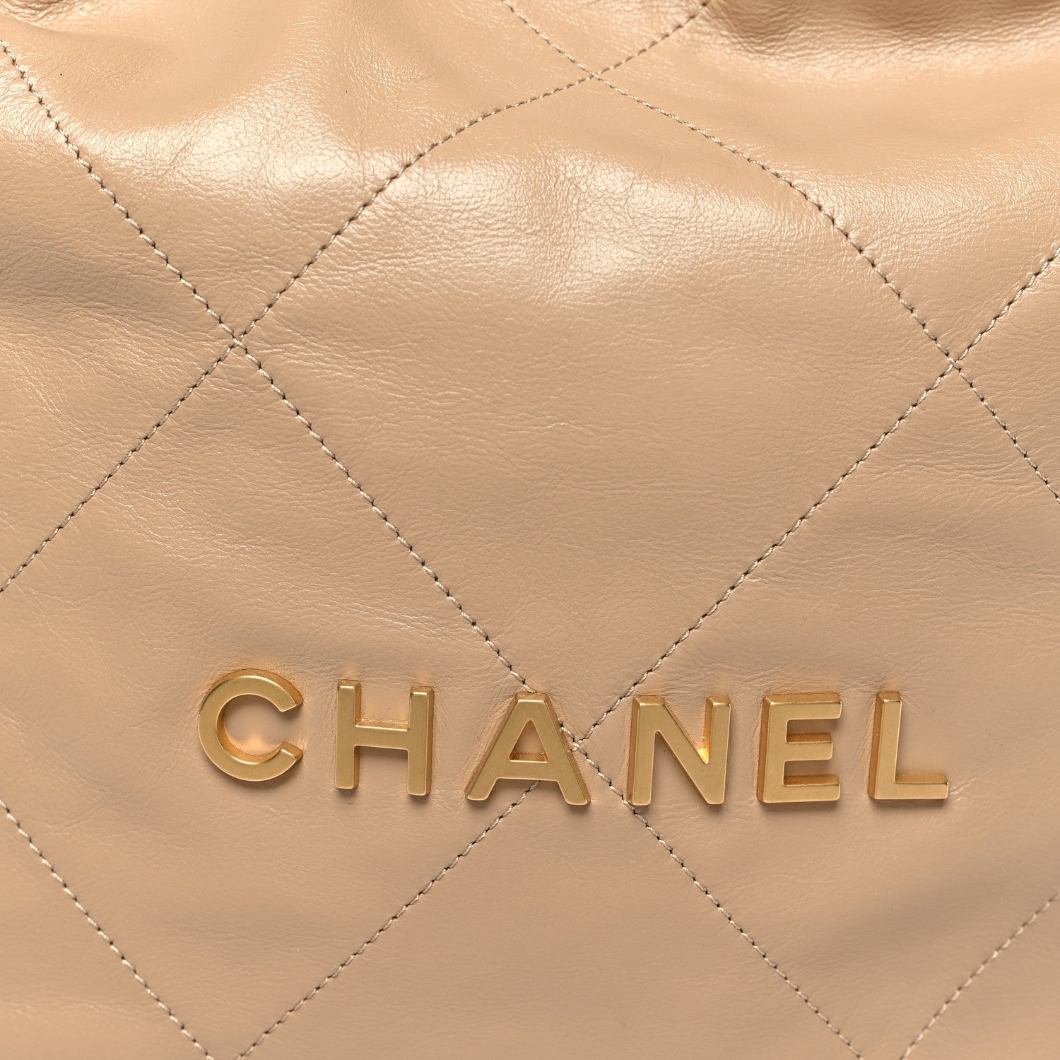 Chanel Shiny Calfskin Quilted Small Chanel 22 Beige 1815229