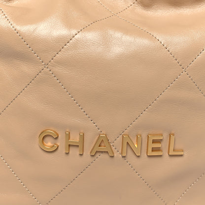 Chanel Shiny Calfskin Quilted Small Chanel 22 Beige 9 of 11