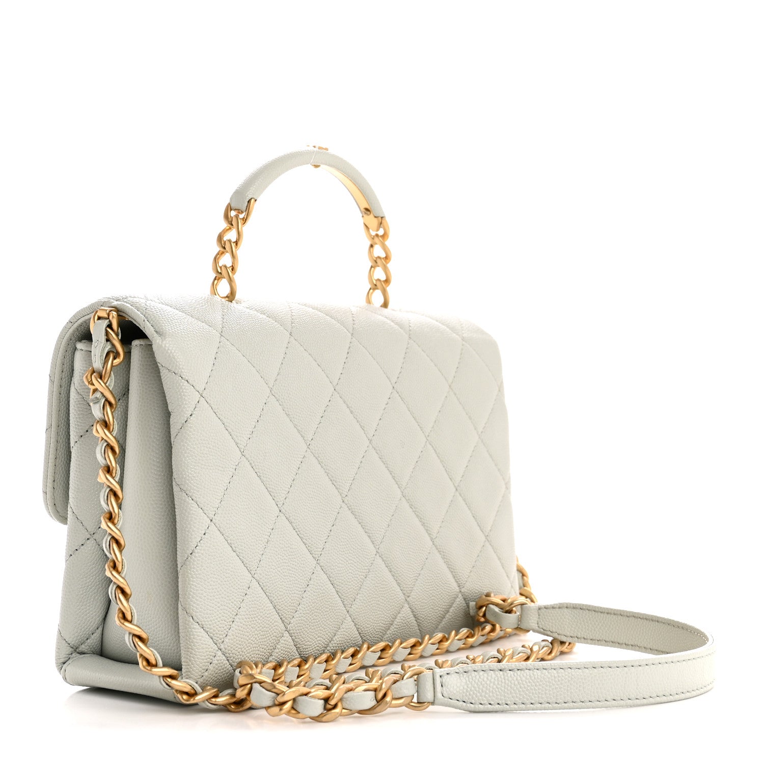 Chanel Caviar Quilted Medium Carry Me Top Handle Flap Light Blue 3 of 13