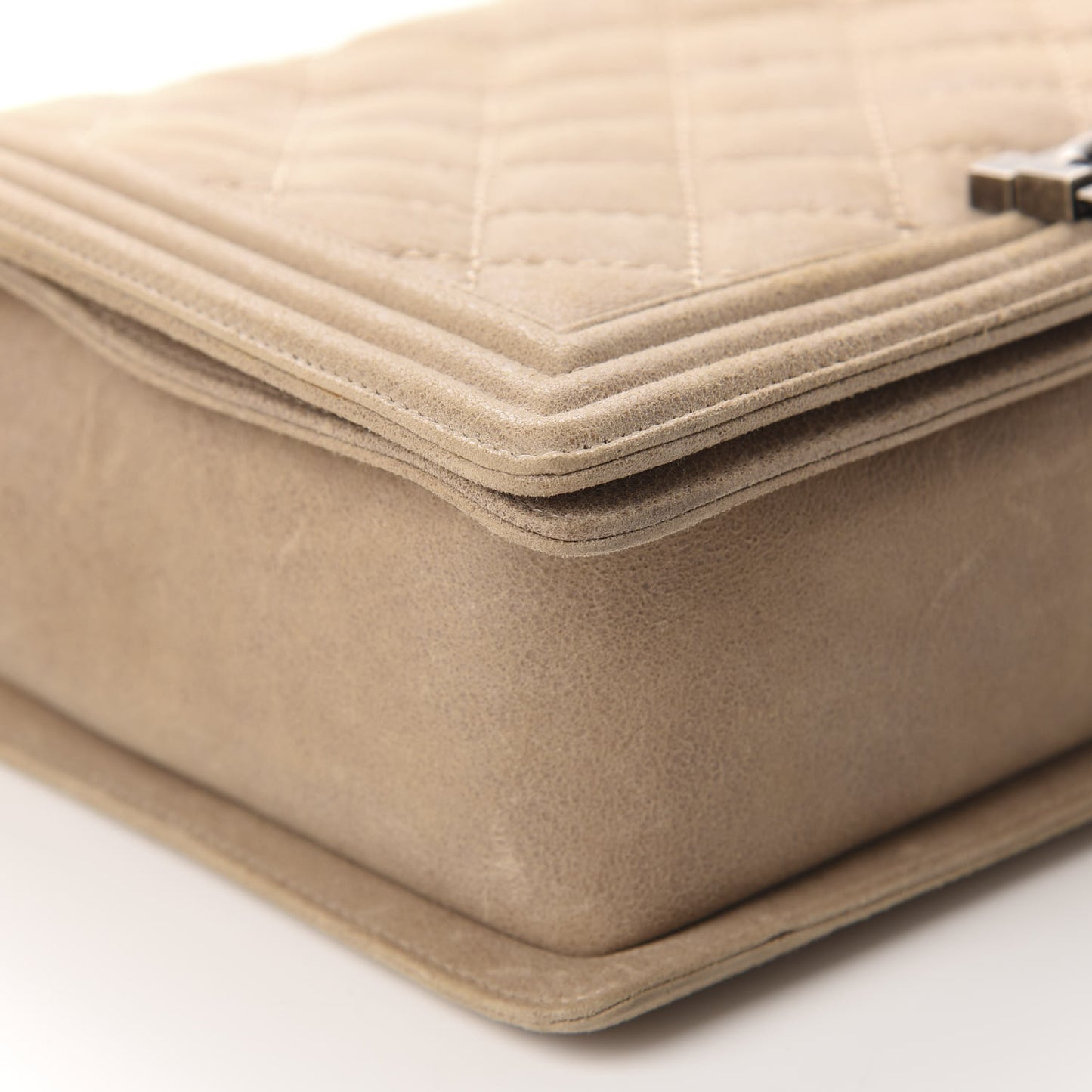 Nubuck Quilted New Medium Gentle Boy Flap Beige