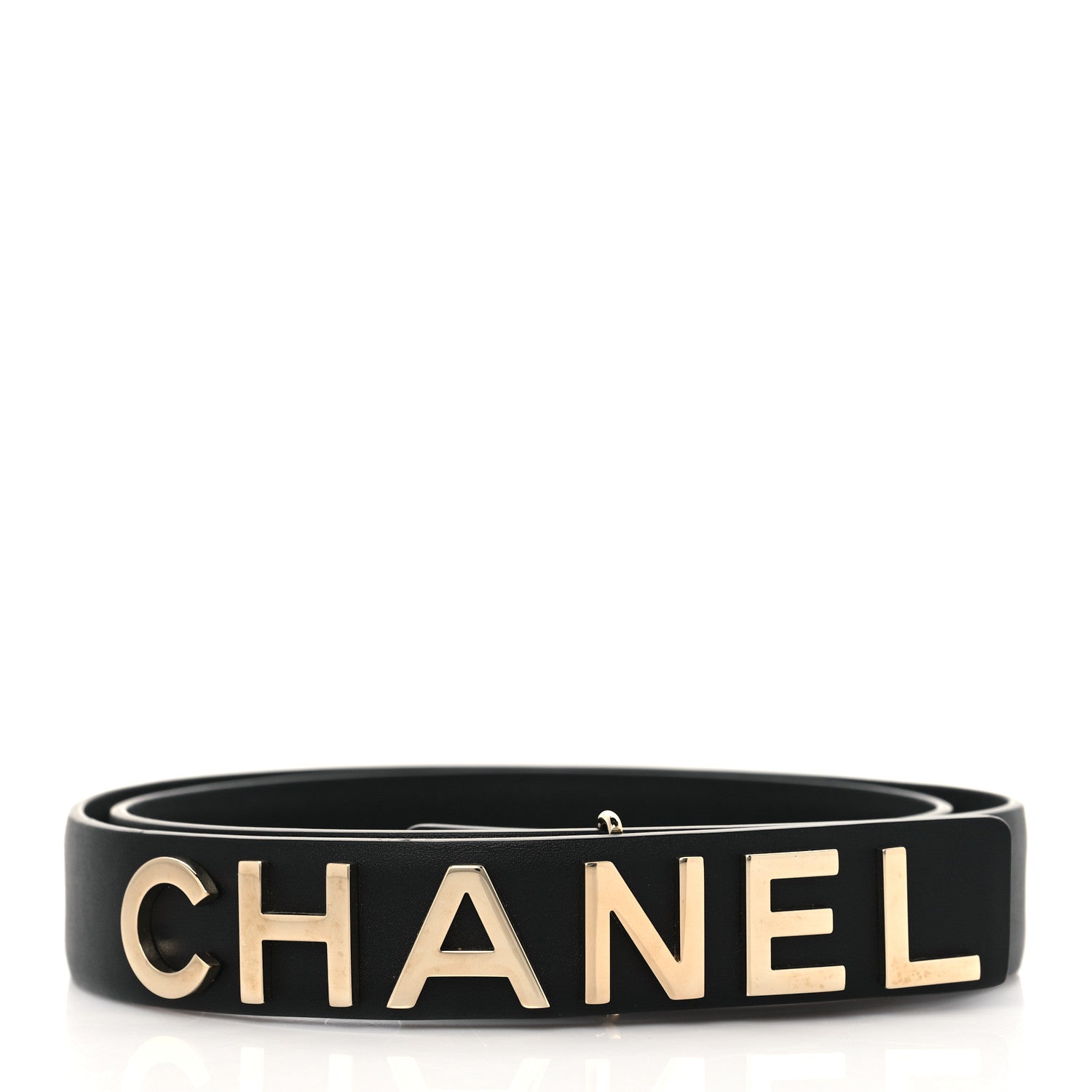 Chanel Calfskin Logo Belt 80 32 Black 1 of 5