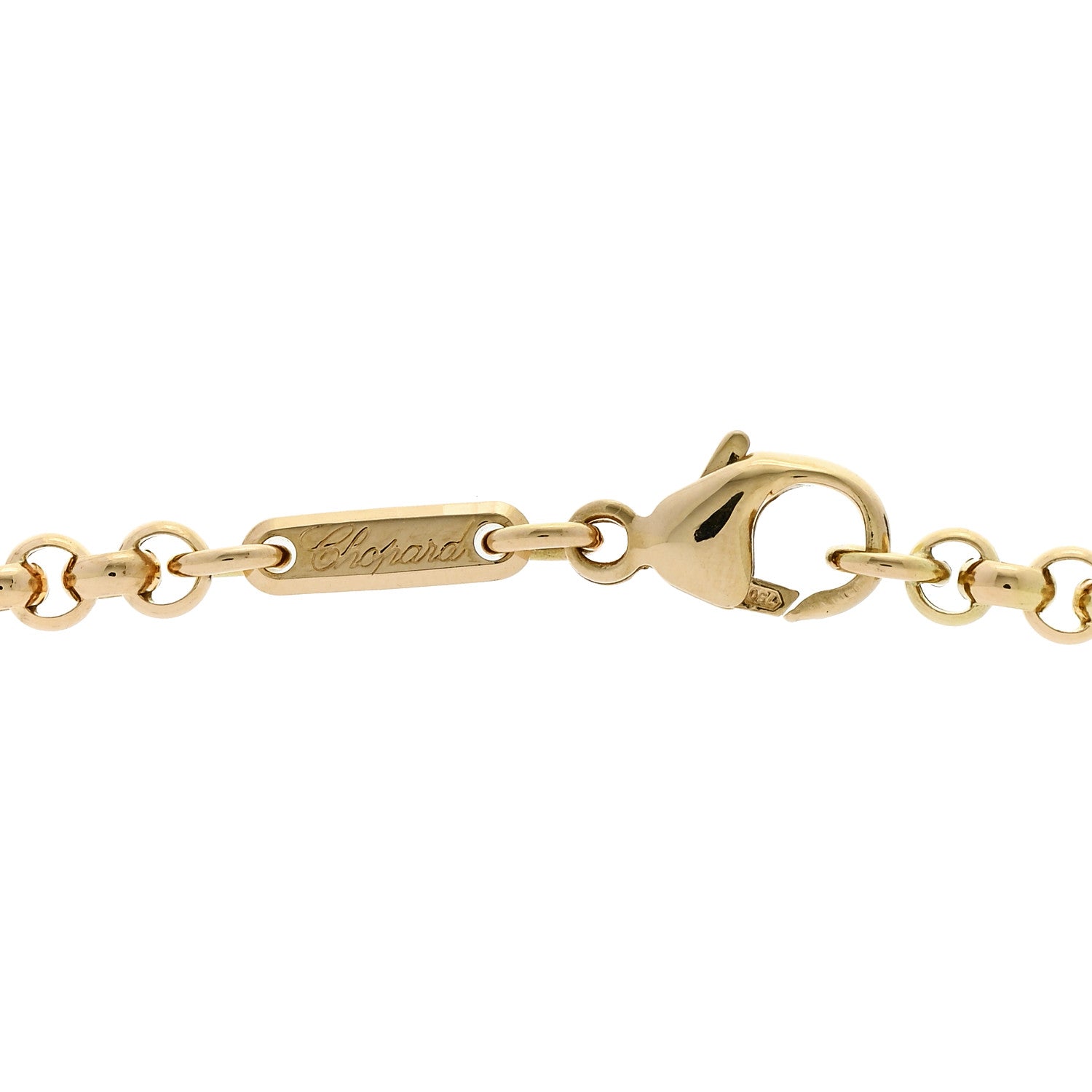 Chopard 18K Yellow Gold Diamond Happy Hearts Pave Necklace 4 of 5