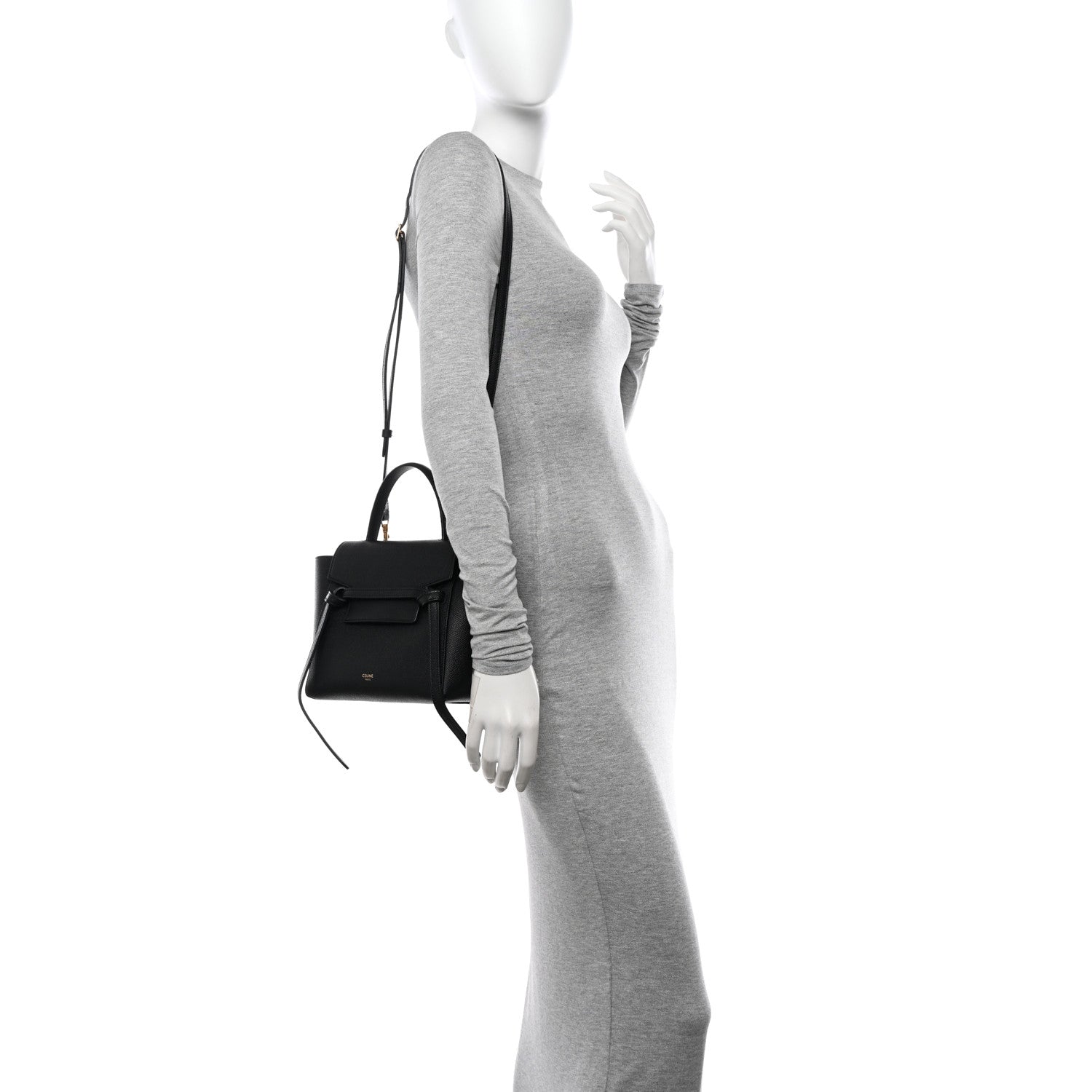 Celine Grained Calfskin Nano Belt Bag Black 2 of 14