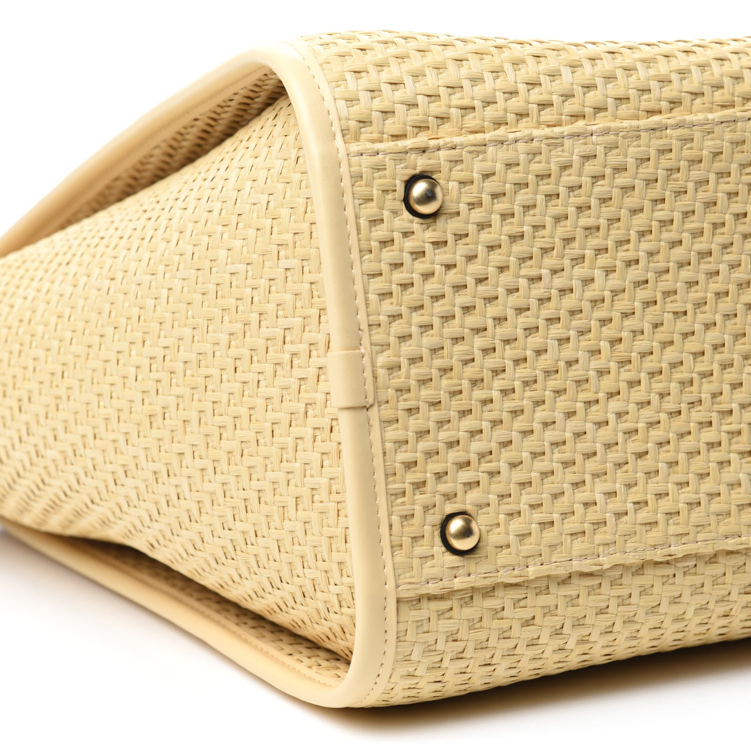 Chanel Straw Raffia Calfskin Chain Medium Deauville Tote Beige Black 6 of 13