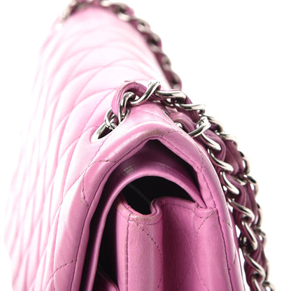Chanel Lambskin Quilted Jumbo Double Flap Light Purple 15 of 17