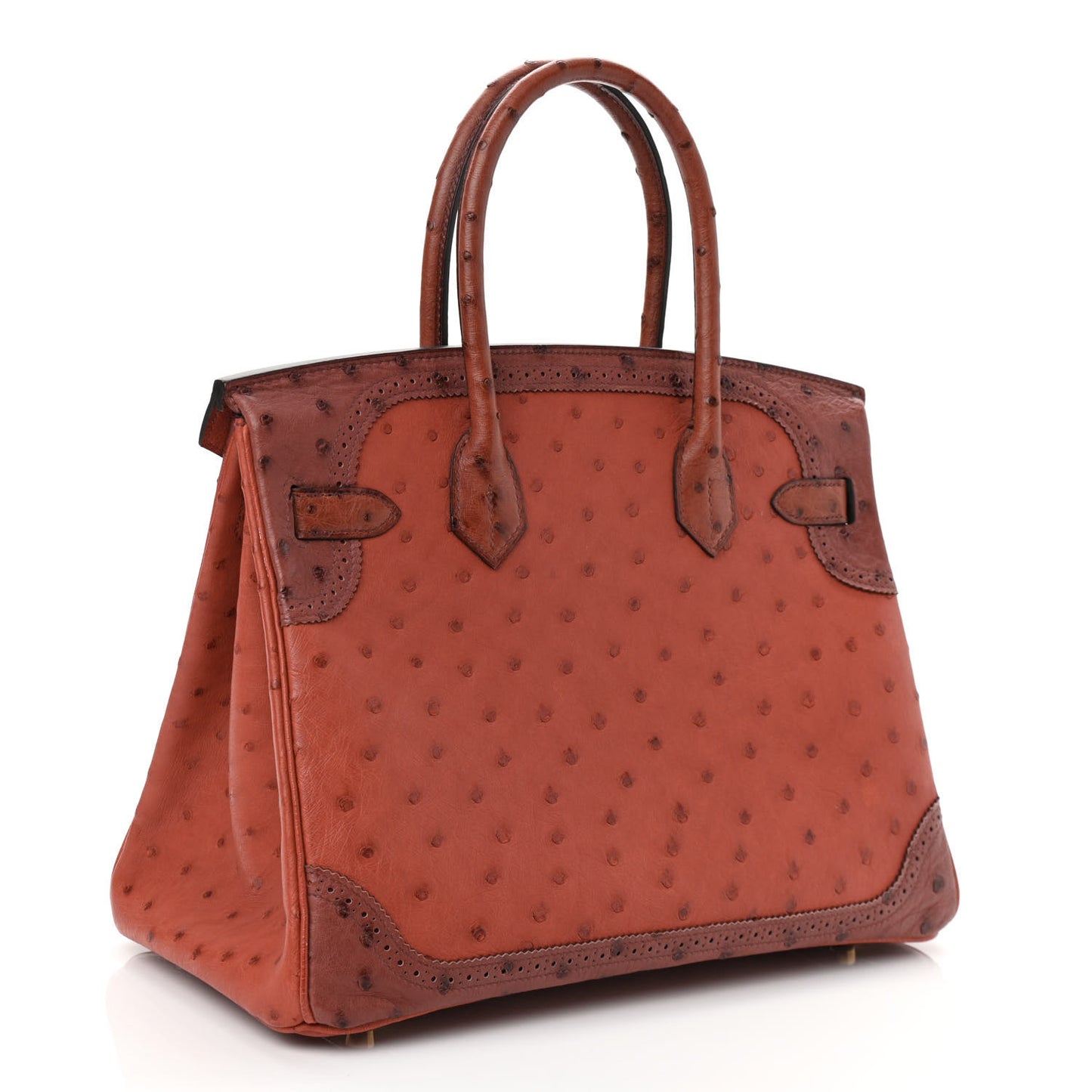Ostrich Ghillies Birkin 30 Brique Rouge H