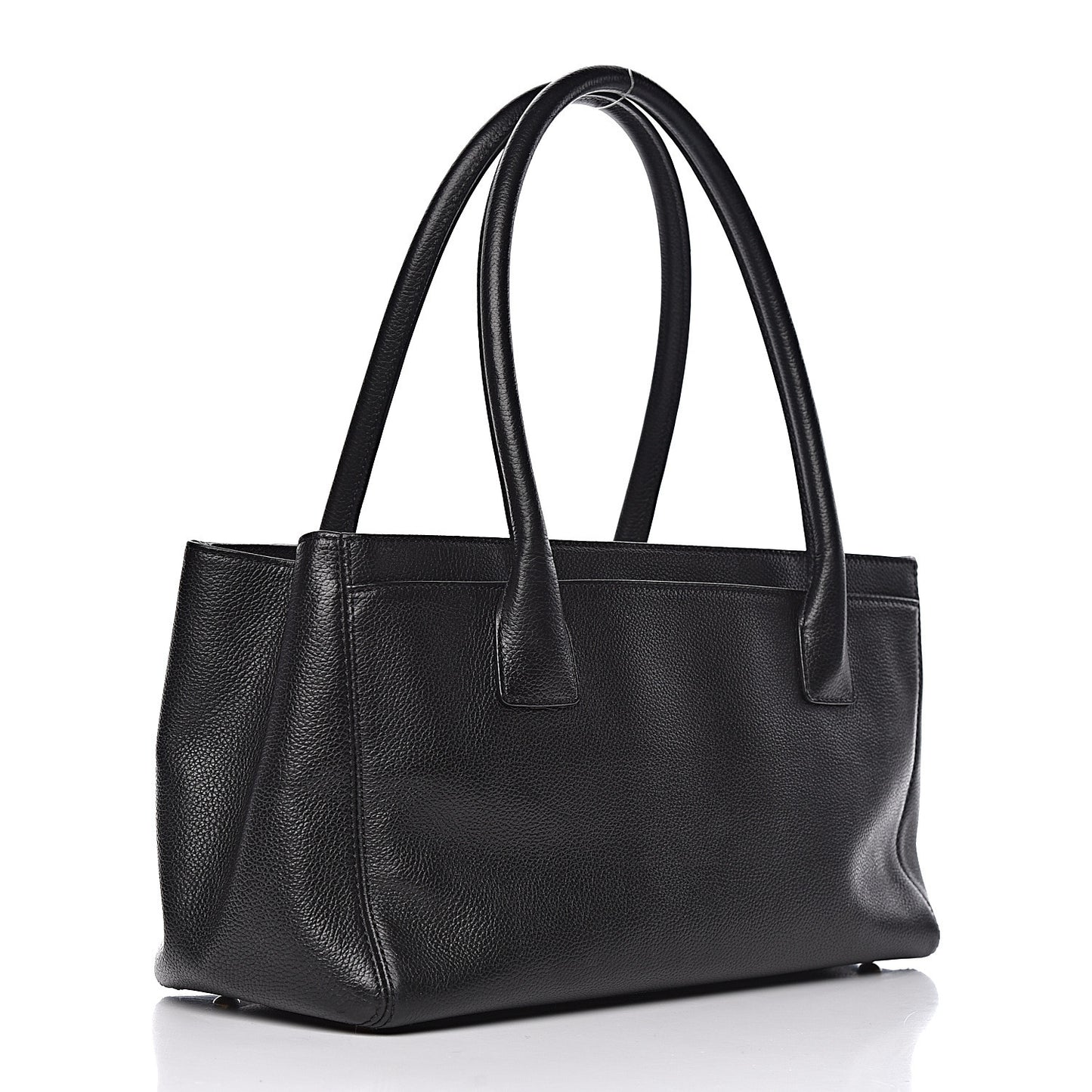 Calfskin Small Cerf Executive Shopper Tote Black