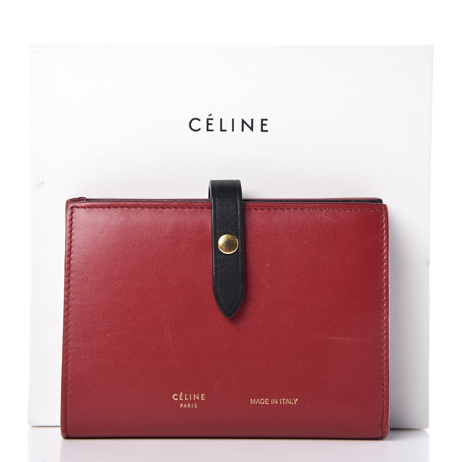 Celine Smooth Calfskin Medium Multifunction Strap Wallet Coquelicot 12 of 12
