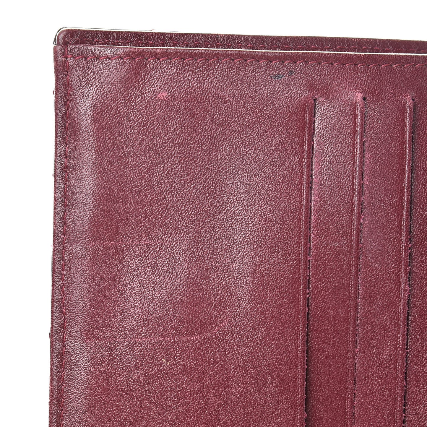 Patent Quilted Compact French Flap Wallet Dark Red