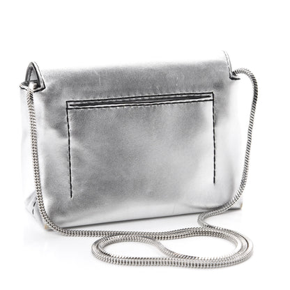3.1 Phillip Lim 3.1 Metallic Calfskin Alix Soft Flap Clutch Silver 3 of 10