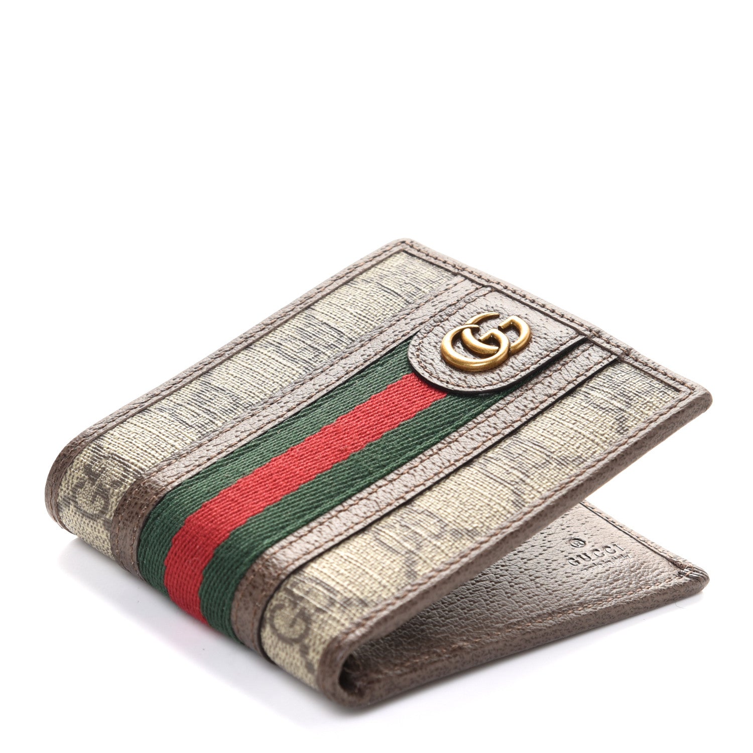 Gucci GG Supreme Monogram Web Mens Ophidia Bi-Fold Wallet Beige New Acero 4 of 7