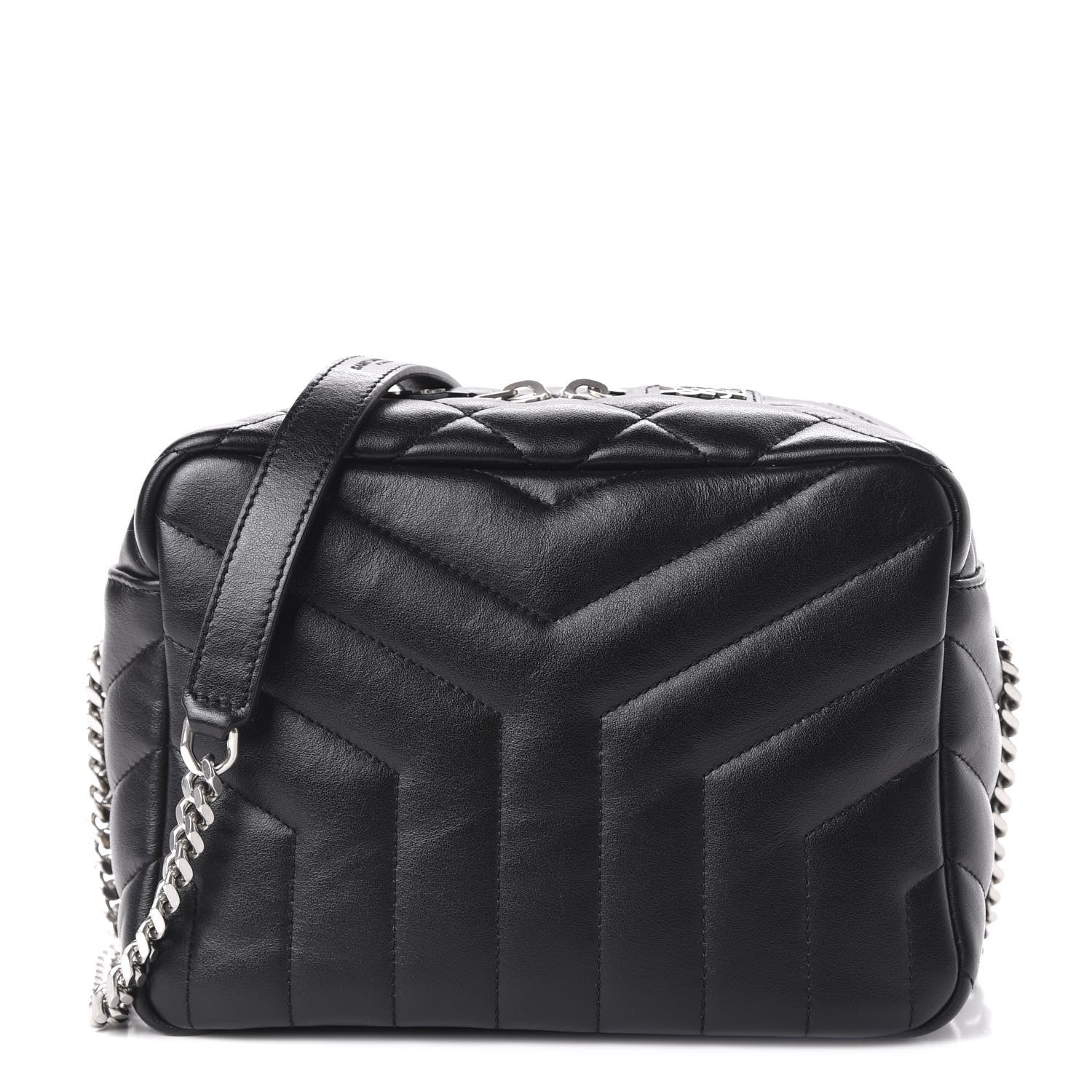 Saint Laurent Calfskin Y Quilted Monogram Small Loulou Bowling Bag Black 1 of 9