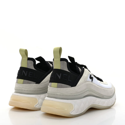 Chanel Velvet Calfskin Mixed Fibers CC Sneakers 38 Ivory Black 4 of 7