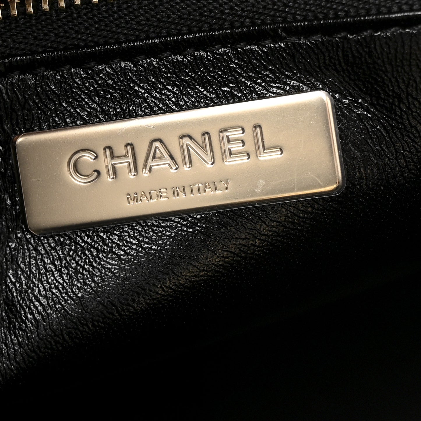 Shiny Lambskin Quilted 31 Shopping Bag Black