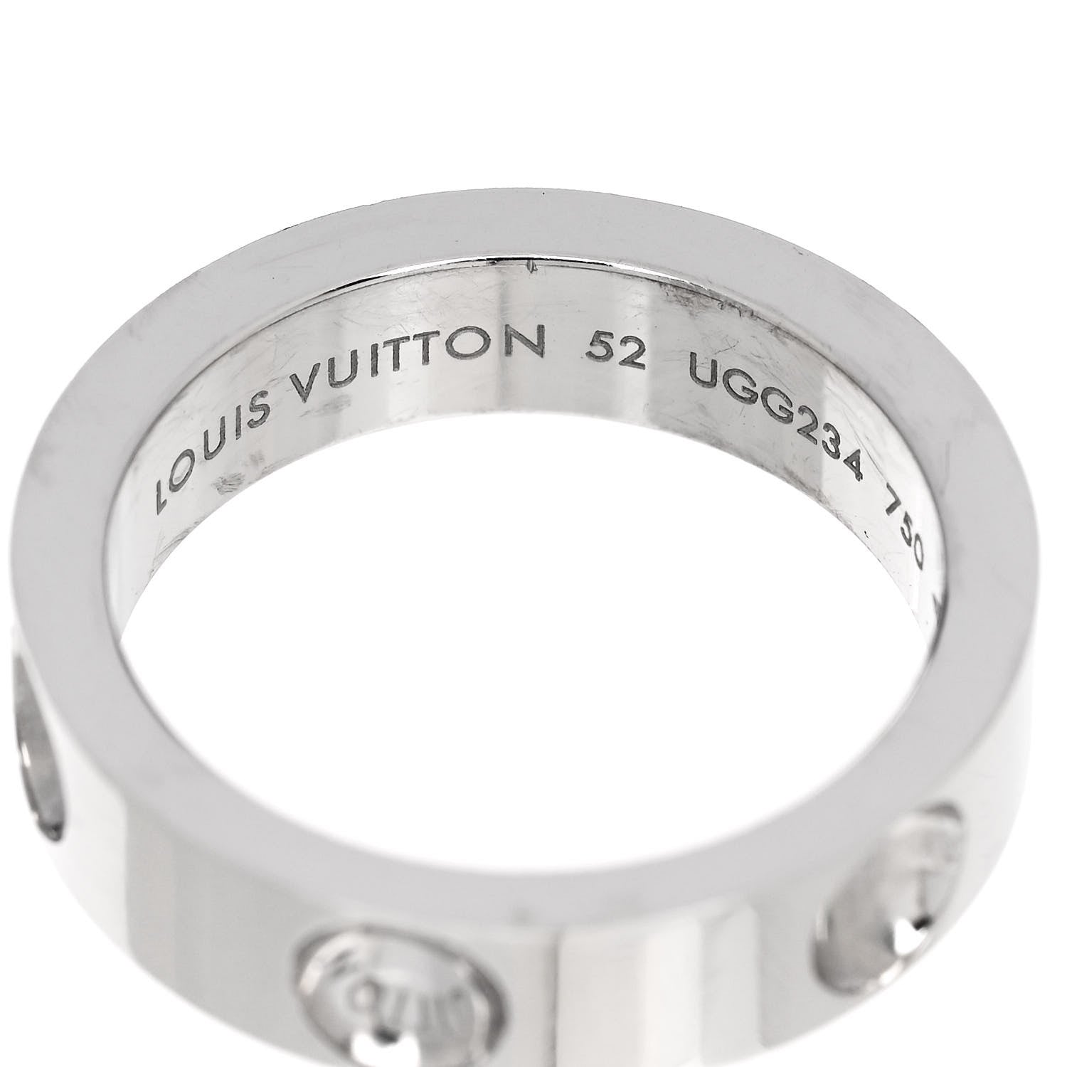 Louis Vuitton 18K White Gold Empreinte Ring 52 6 4 of 5