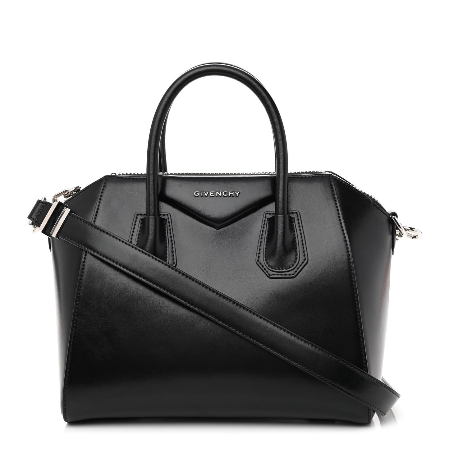Shiny Lord Calfskin Small Antigona Black