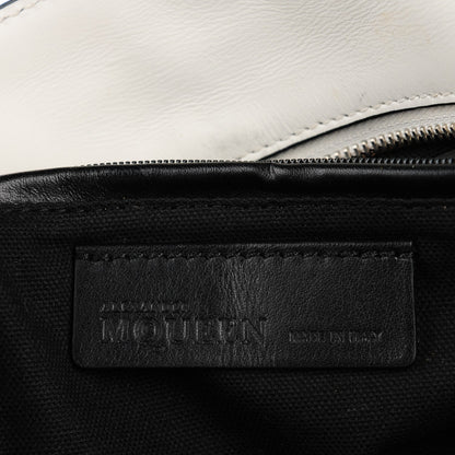 Alexander McQueen Calfskin Studded Small Padlock Tote Black White 5 of 8