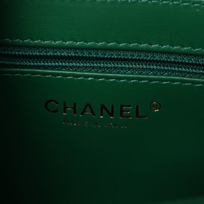 Chanel Shiny Aged Calfskin Quilted Nano Kelly Shopper Green 6 of 11
