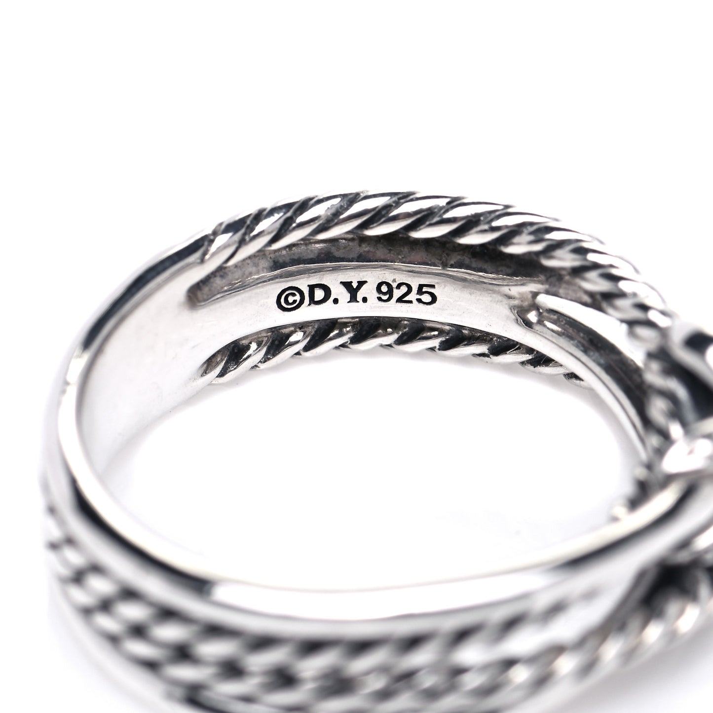 Sterling Silver Diamond X Crossover Ring 54 6.75