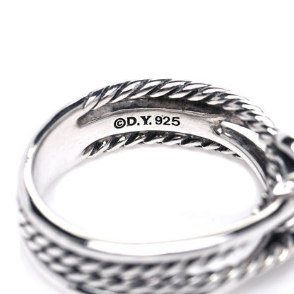 David Yurman Sterling Silver Diamond X Crossover Ring 54 6.75 4 of 4