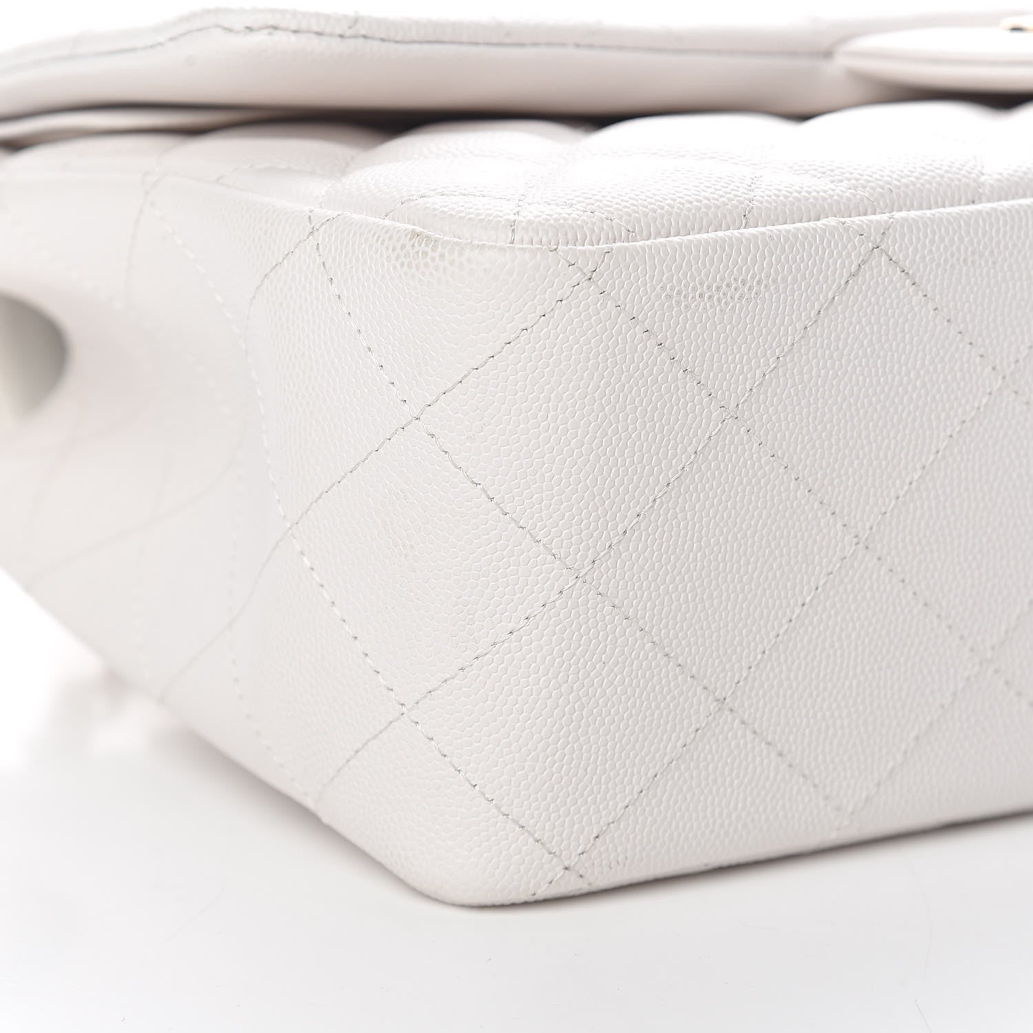 Chanel Caviar Quilted Jumbo Double Flap White 8 of 12