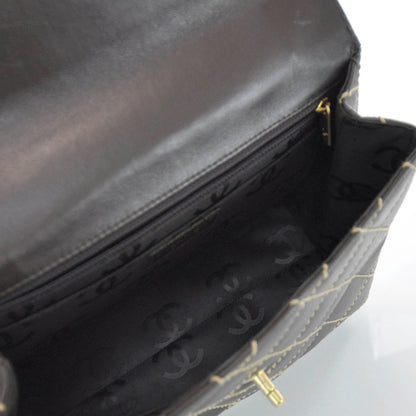 Chanel Leather Diamond Stitch Surpique Kelly Brown 7 of 10