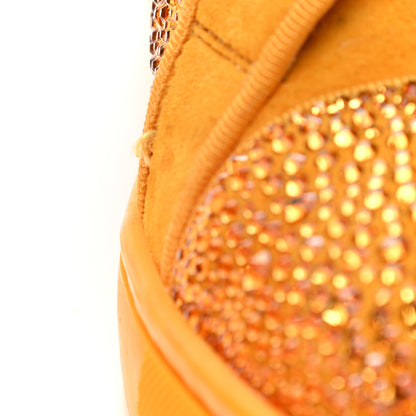 Christian Louboutin Calfskin Veau Velours Strass Louis Junior Flat Sneakers 41 Topaz 12 of 17