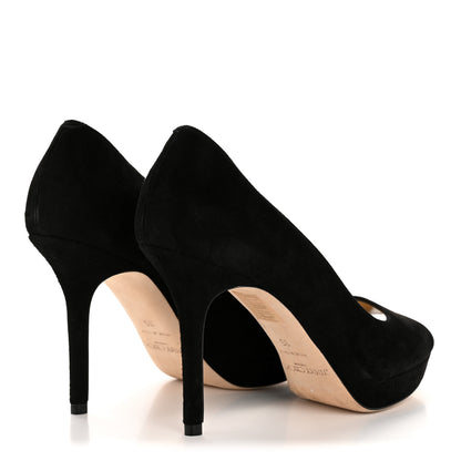 Jimmy Choo Suede Luna 110 Platform Peep Toe Pumps 35 Black 5 of 8