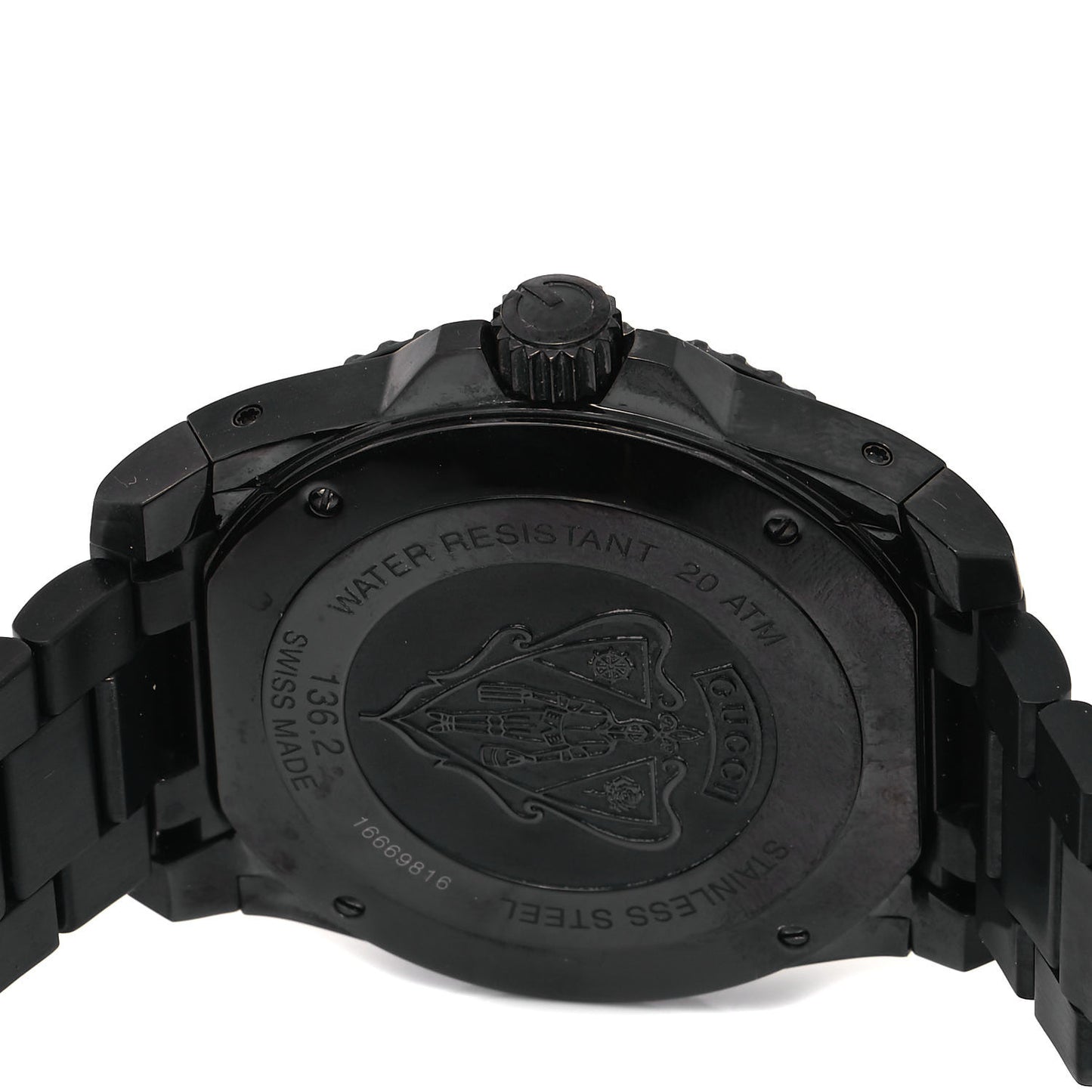 PVD Stainless Steel 45mm Dive Quartz Watch Black