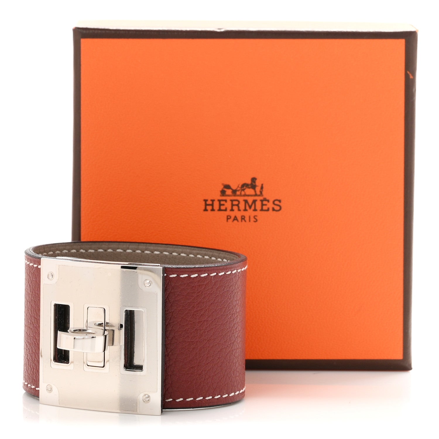 Hermes Evercolor Kelly Dog Bracelet T1 Rouge H 6 of 6