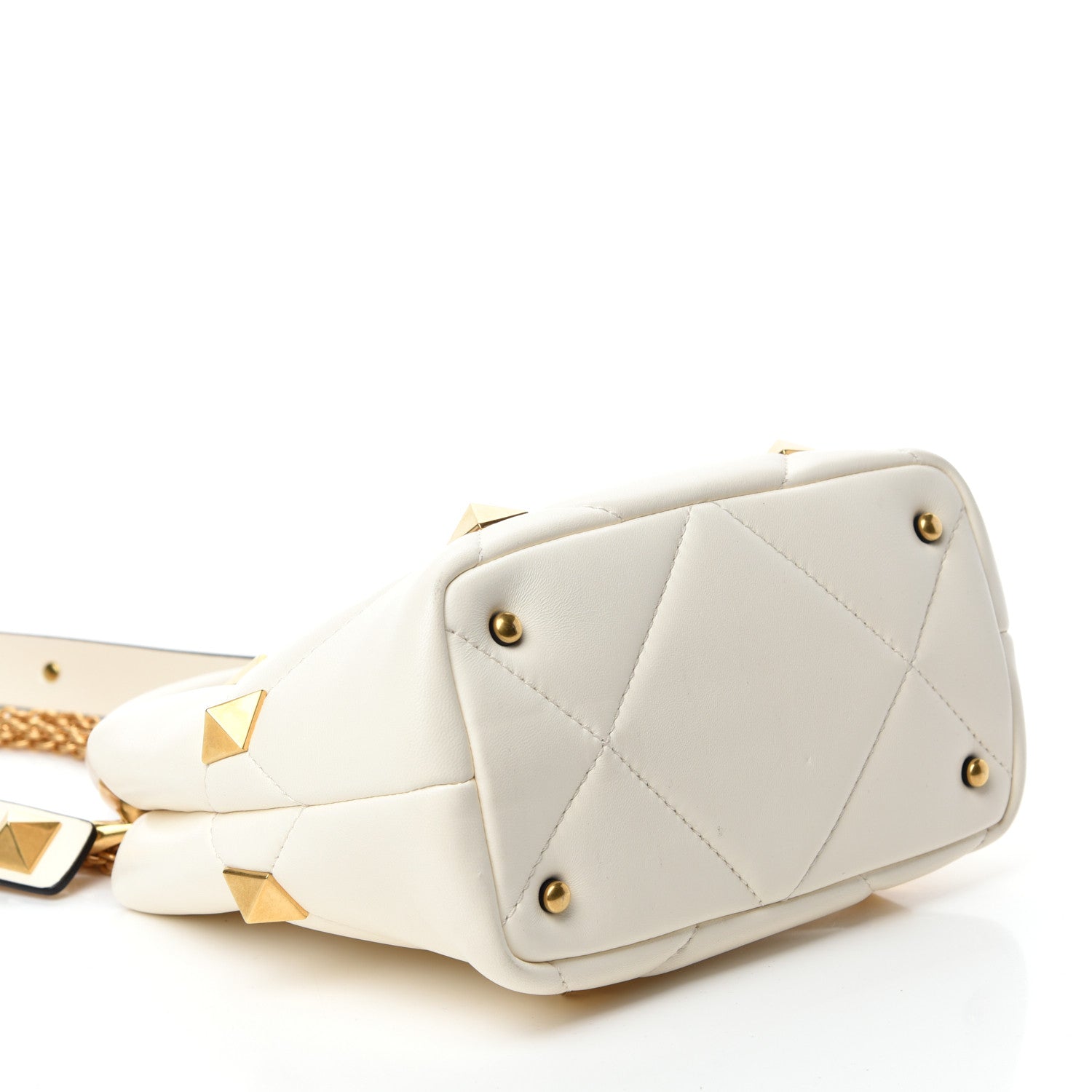 Valentino Garavani Nappa Small Roman Stud The Handle Bag Ivory 3 of 10