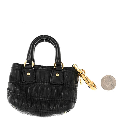 Prada Nappa Mini Bag Keychain Charm Black 2 of 7