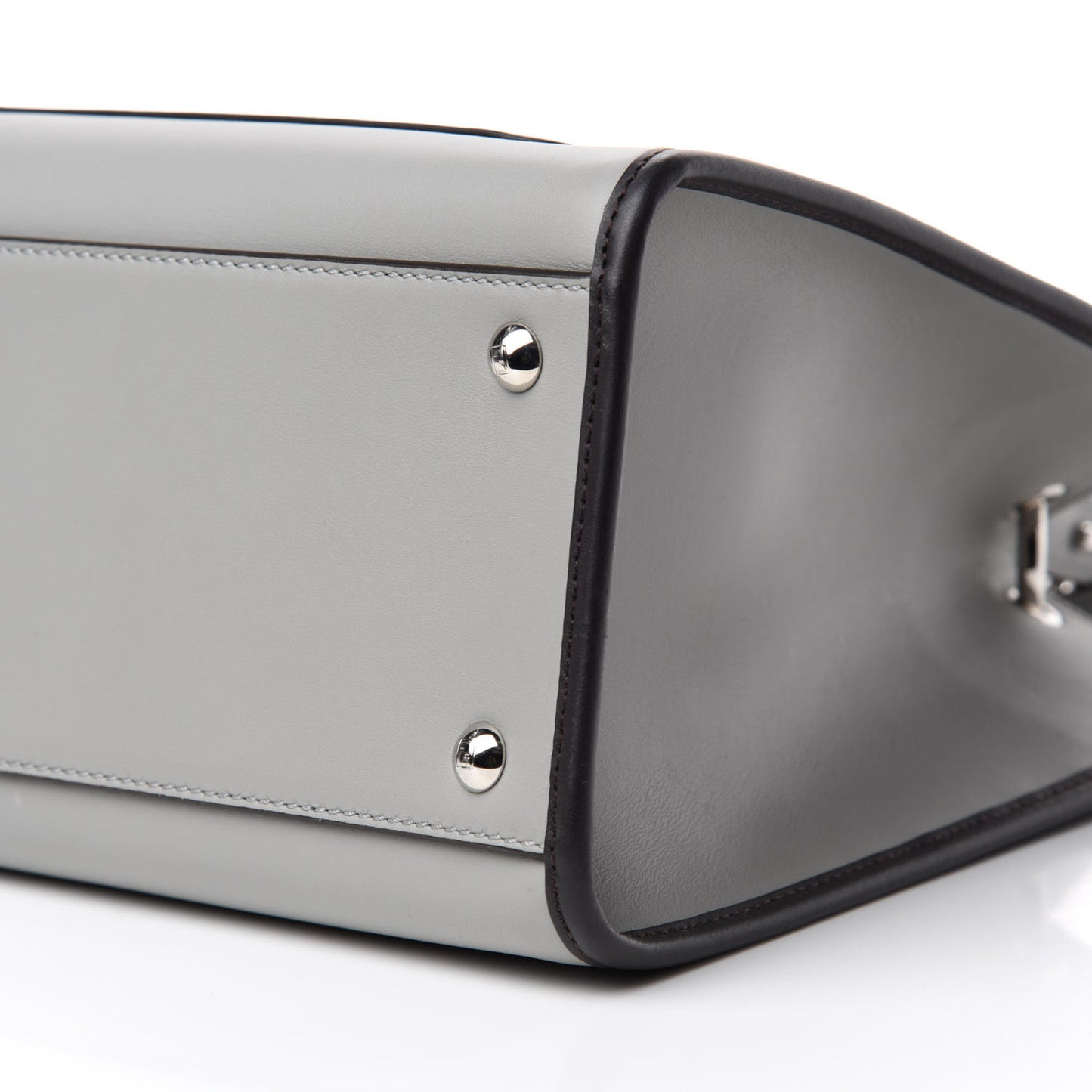Vitello Century Opaco F is Fendi Bi-Color Regular Runaway Satchel Ghiaccio Ebano