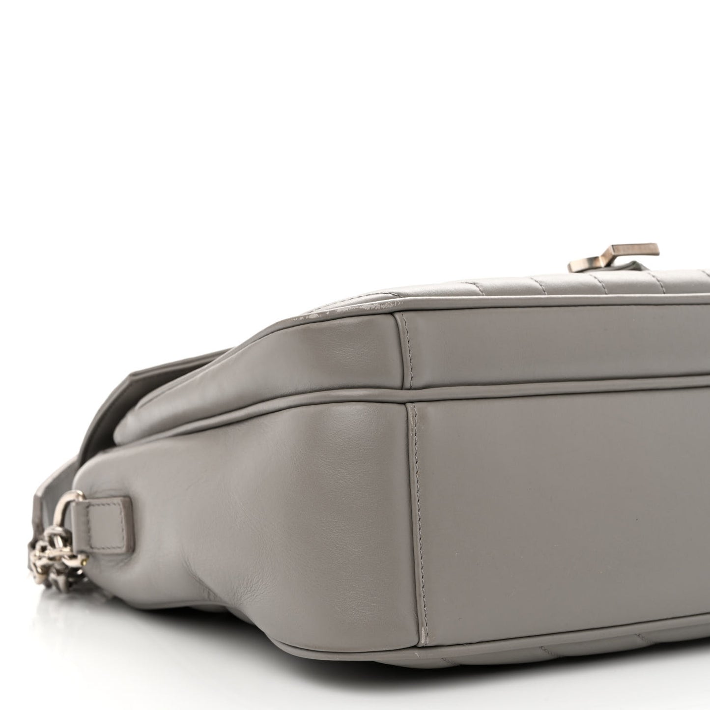 Calfskin Y Quilted Monogram Loulou Shoulder Bag Pearl Grey