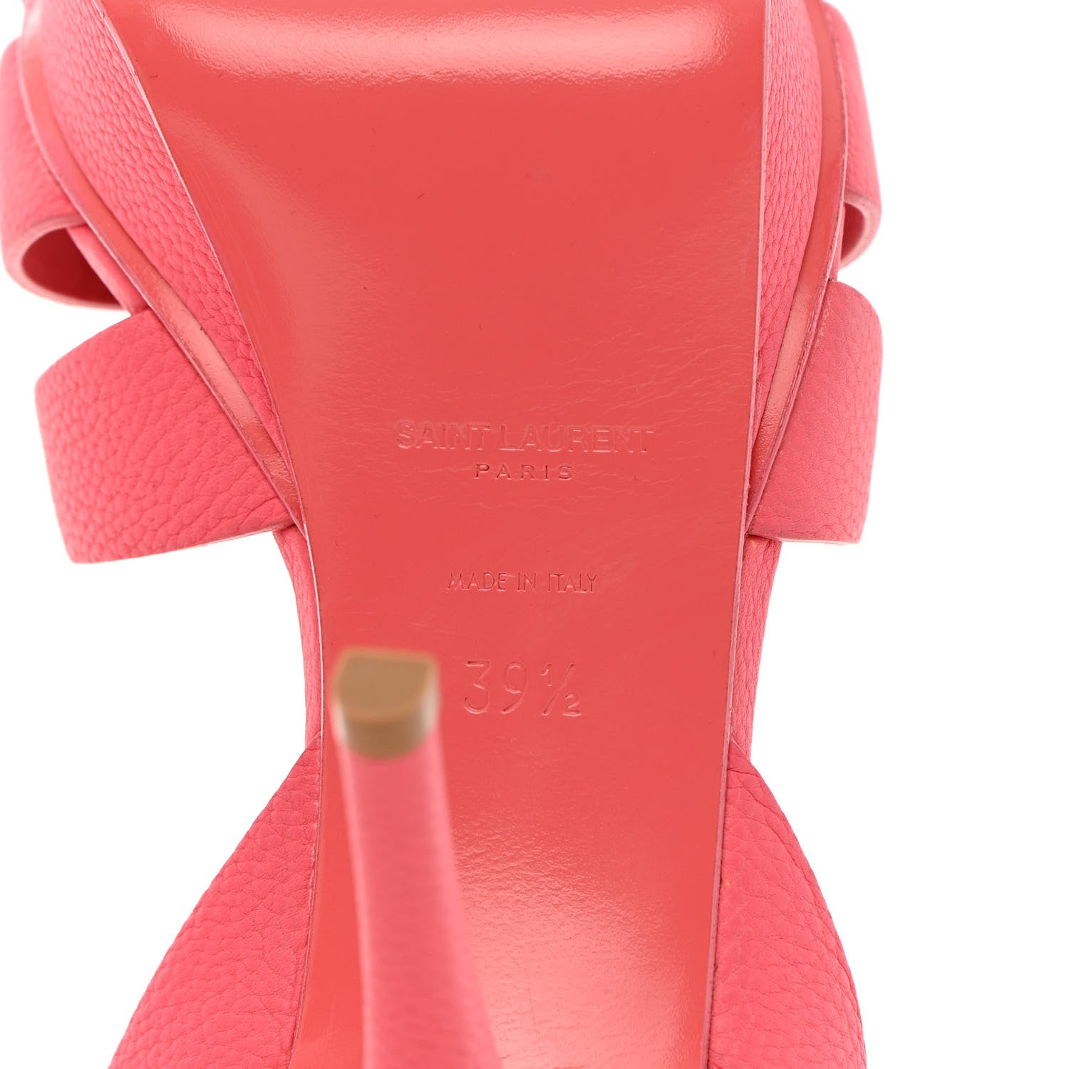 Saint Laurent Grained Calfskin Tribute 75 Platform Sandals 39.5 Rose Clair 8 of 16