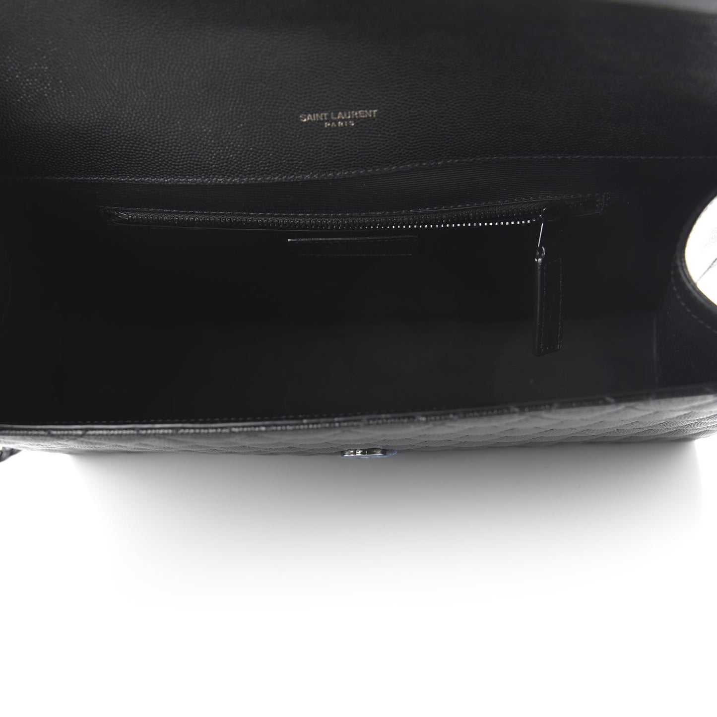 Grain De Poudre Textured Mixed Matelasse Large Triquilt Monogram Monochrome Satchel Black